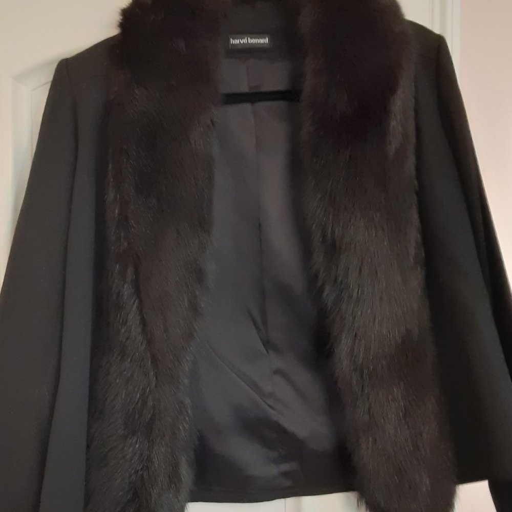 Harvey Bernard jacket with faux fur collar